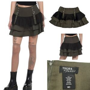 Hot Topic Thorn & Fable Ruffle Tiered Skirt Sz. Med
